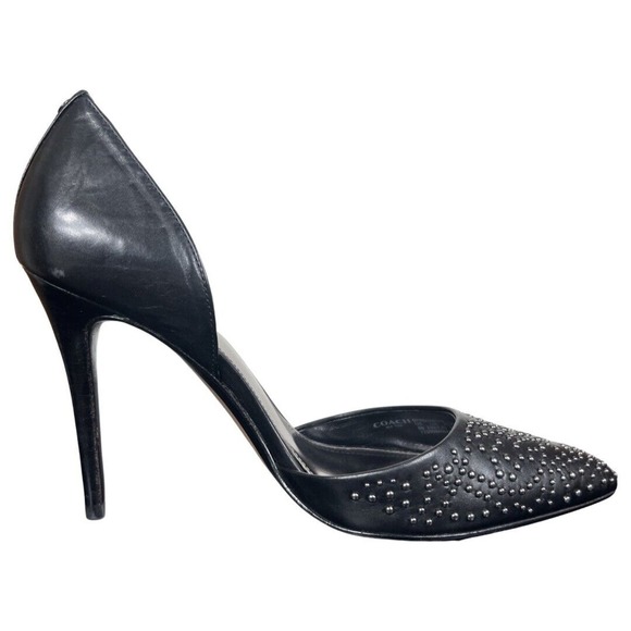 Coach Holmes Studded Leather High Heels Black With Box Size 6 EU 36 Q7052 - Picture 12 of 15